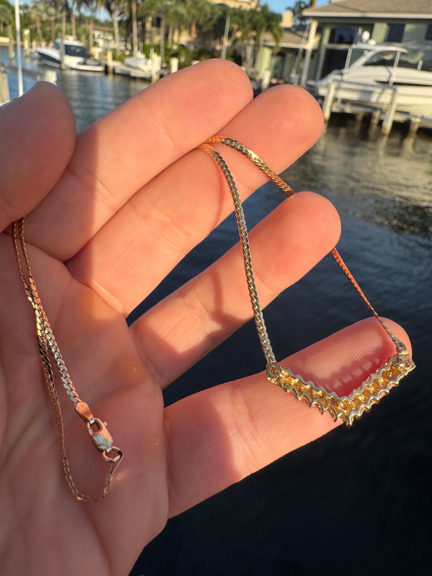 14k gold and diamond necklace