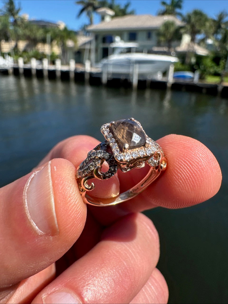 14k Rose Gold & Diamond Accented "Le Vian" Ring