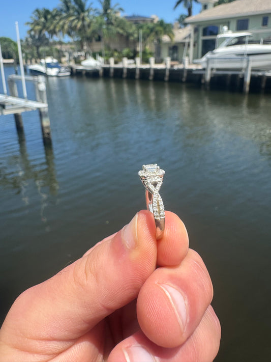 NATURAL DIAMOND 14k White Gold Ring
