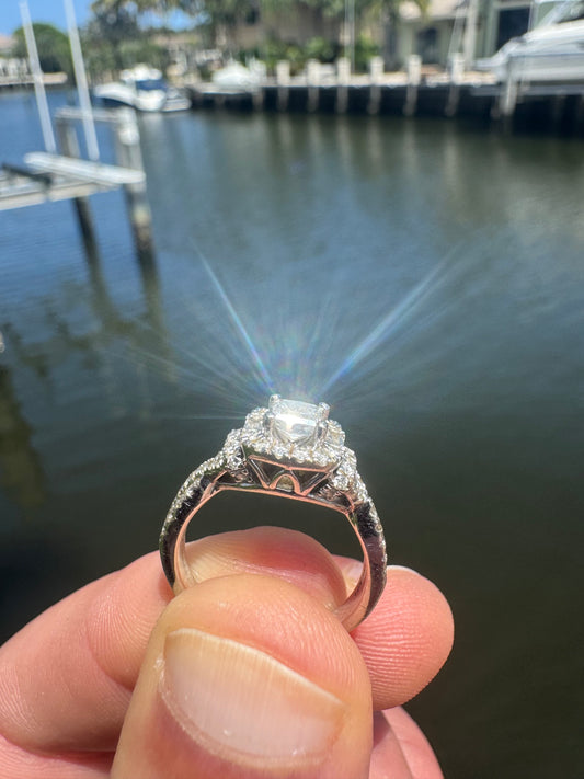 NATURAL DIAMOND 14k White Gold Ring